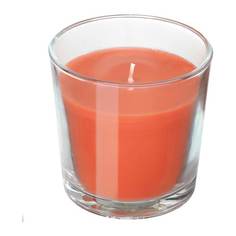 СИНЛИГ Ароматическая свеча в стакане, Персик и апельсин, оранжевый Ikea