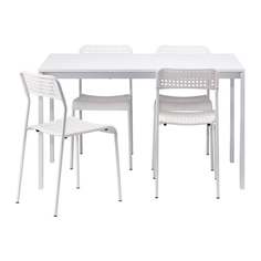 МЕЛЬТОРП / АДДЕ Стол и 4 стула, белый Ikea