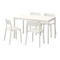 МЕЛЬТОРП / ЯН-ИНГЕ Стол и 4 стула, белый, белый Ikea