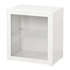 БЕСТО Стеллаж со стеклянн дверью, белый, Глассвик белый/прозрачное стекло Ikea