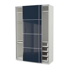 ПАКС Гардероб, белый Хокксунд, глянцевый черно-синий темно-синий Ikea