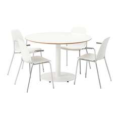 БИЛЬСТА / ЛЕЙФ-АРНЕ Стол и 4 стула, белый, белый Ikea