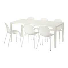 ТИНГБИ / ЛЕЙФ-АРНЕ Стол и 6 стульев, белый, белый Ikea