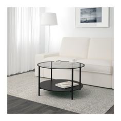ВИТШЁ Журнальный стол, черно-коричневый, стекло Ikea