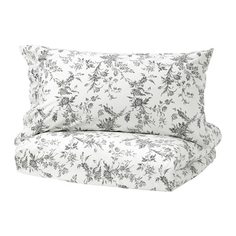 АЛЬВИНЕ КВИСТ Пододеяльник и 2 наволочки, белый, серый Ikea