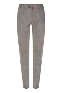 Зауженные серые брюки Kiton