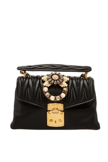 Черная сумка с комбинированной отделкой Miu Miu