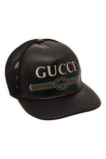 Черная бейсболка с сетчатыми вставками Gucci