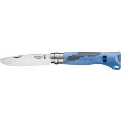 Нож складной Opinel №7 VRI OUTDOOR Junior Blue (нержавеющая сталь, рукоять-свисток из пластика, длина клинка 7,5 см, цвет синий)
