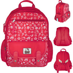 Рюкзак Action HELLO KITTY, разм. 40х30х13 см, красный, уплотненная рельефная спинка, светоотраж. элементы, Action!