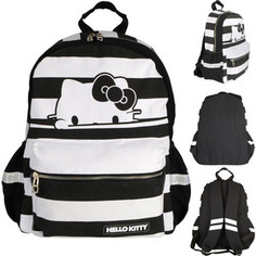 Рюкзак Action HELLO KITTY, разм. 40х30х14 см, черно-белая полоска, мягкая спинка, из хлопковой ткани Action!