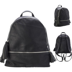Рюкзак-мини Action молодежный, разм. 33х23. 5х12 см, черный, цвет фурнитуры-серебристый, иск. Кожа Action!