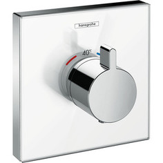 Термостат для душа Hansgrohe ShowerSelect Glass стеклянная панель, для механизма 01800180, белый/хром (15734400)