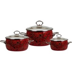 Набор эмалированной посуды 3 предмета Vitross №14 Imperio вишня 8DA145S