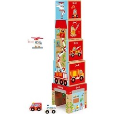 Кубики SCRATCH Stacking Tower Cars and helicopter