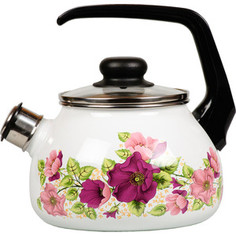 Чайник эмалированный со свистком 2.0 л Vitross Violeta белый 1RA12