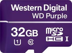 Карта памяти microSDHC UHS-I U1 WD Purple 32 ГБ, 80 МБ/с, Class 10, WDD032G1P0A, 1 шт.