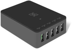 Сетевое зарядное устройство DF PORT-CHARGER-09, 5xUSB, 2.4A, черный