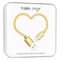 Кабель Happy plug, microUSB (m) - USB 2.0 (m), 2м, золотистый [00155104] Noname