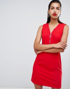 Короткое приталенное платье с молнией Morgan - Красный