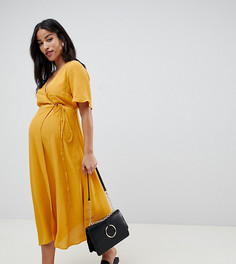 Платье миди с запахом New Look Maternity - Желтый