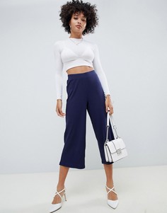 Укороченные кюлоты в рубчик ASOS DESIGN - Темно-синий
