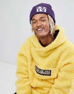 Napapijri Fal Box Logo Beanie Hat In Purple - Фиолетовый