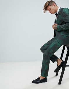 Супероблегающие брюки с принтом Twisted Tailor - Зеленый