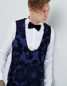 Супероблегающий жилет с ворсистой отделкой Twisted Tailor - Синий