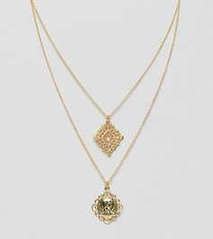 Ожерелье в несколько рядов из позолоченного серебра с филигранными подвесками ASOS DESIGN - Золотой