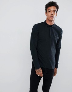 Черное поло с длинными рукавами AllSaints - Черный