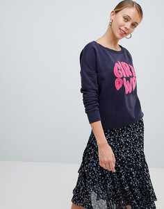 Свитшот с принтом Only Terry girl power - Темно-синий