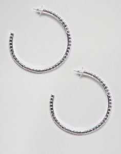 Krystal London swarovski crystal hoop earrings - Серебряный