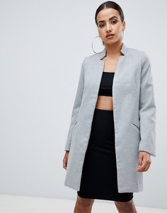 Серое удлиненное пальто Missguided - Серый