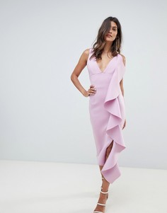 Асимметричное платье миди с оборками Lavish Alice - Фиолетовый