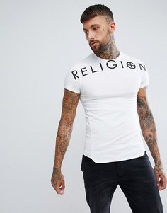 Белая обтягивающая футболка Religion - Белый