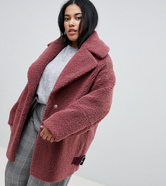 Байкерская куртка из искусственного меха ASOS DESIGN Curve - Розовый