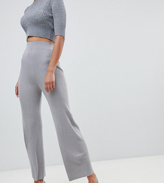 Трикотажные брюки в рубчик Fashion Union Tall - Серый
