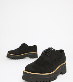 Туфли на толстой подошве со шнуровкой для широкой стопы Park Lane - Черный