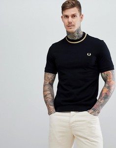 Черная футболка из пике с окантовкой Fred Perry Reissues - Черный