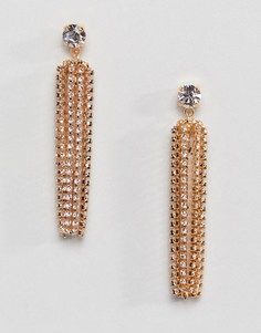 Серьги-подвески с кристаллами Swarovski от Krystal London - Золотой