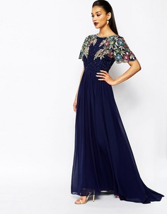 Декорированное платье макси с пышной юбкой Virgos Lounge Ariann - Темно-синий
