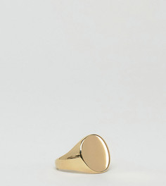 Позолоченное серебряное кольцо с печаткой ASOS - Золотой
