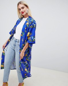 Удлиненное кимоно с цветочным принтом ASOS Made In Kenya x Julie Adenuga - Мульти