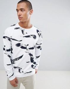Clean Cut Copenhagen Wing Print Crew Neck Sweat - Белый