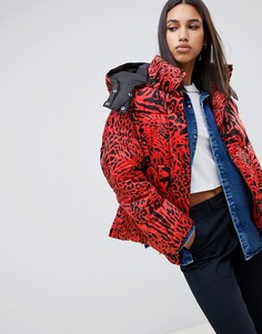 Дутая куртка с леопардовым принтом ASOS DESIGN - Мульти