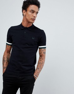 Черно поло с манжетами Fred Perry - Черный