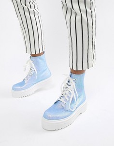 Ботинки на толстой подошве со шнуровкой ASOS DESIGN Attitude - Синий
