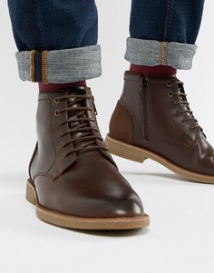 Темно-коричневые ботинки из искусственной кожи New Look - Коричневый