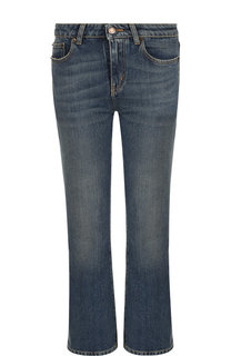 Укороченные расклешенные джинсы с потертостями Saint Laurent